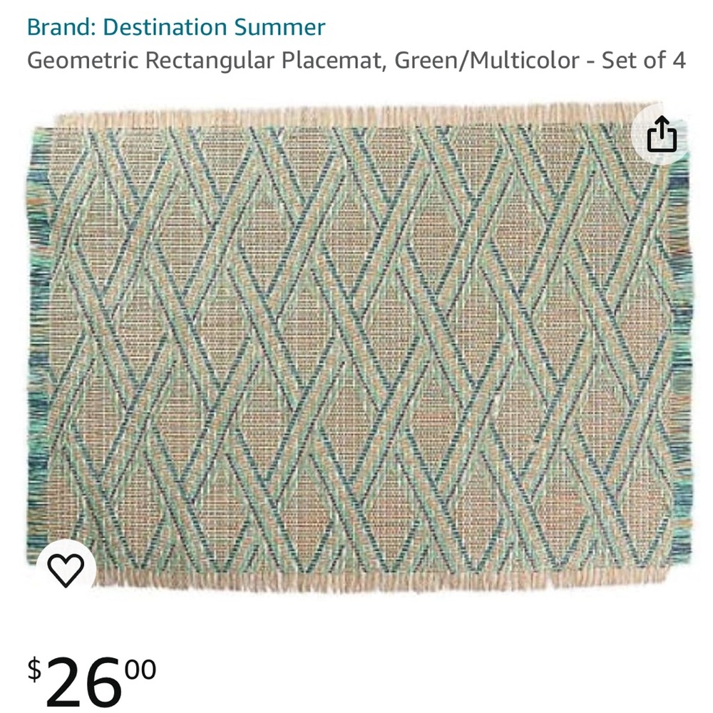 Set of four geometric pattern Destination Summer placemats